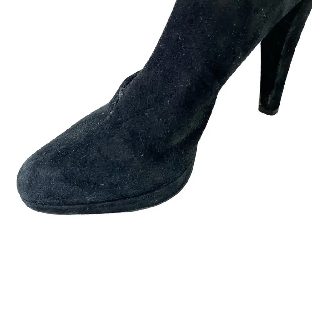 MICHAEL KORS Genuine Leather High Heels Suede Solid Black Pumps Shoes sz 10